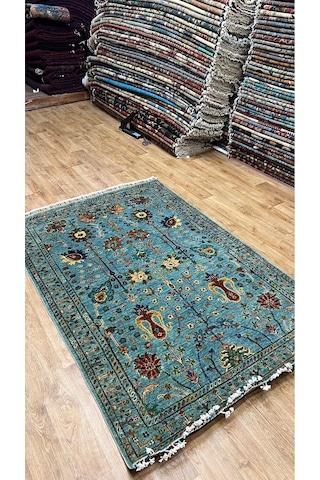 El Dokuma Afghan Halısı Mavi
