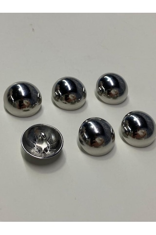 Ceket Hırka Kol Boyu Düğmesi Bombeli Gümüş 6 Lı Set 1,8 Mm 527715