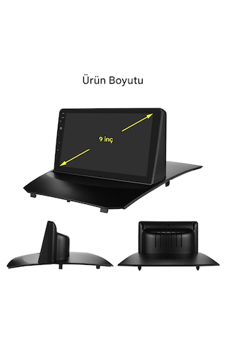 Ford Fiesta 2009-2017 Uyumlu 9 İnç Android Multimedya Ekran 8gb Ram 128gb Hafıza Kablosuz Carplay Android Auto Navigasyon 9"