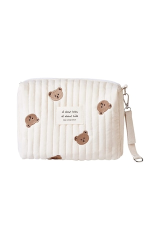 Reedark Bebek Bezi Çantası - Arabaya Takılabilir Depolama Çantası, Kancalı, Pamuk Malzeme, 25 17 10cm, Tek Kanca Mami Çantası Beyaz