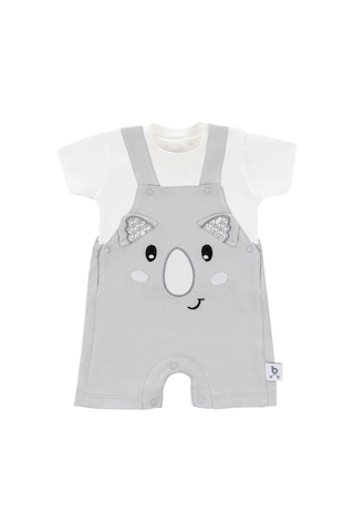 Gezenbebe Hero Kısa Kol Bebek T-shirt Ve Nakışlı Salopet Seti Yeşil