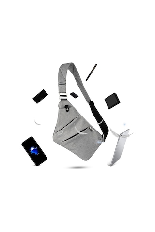 Dachuang Erkekler Crossbody Sling Bag Su Geçirmez Büyük Kapasiteli Omuz Göğüs Arka Paketi Erkekler İçin Gençler Çapraz Vücut Grey