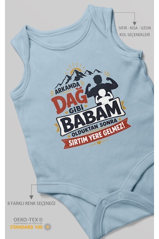 Morivokids Babaya Özel Sıfır Kollu Bebek Zıbını %100 Pamuk Zbn209-sk Bebe Mavisi