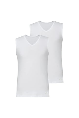 Blackspade Erkek Kolsuz V Yaka T-shirt 2'li Paket 9677 Beyaz
