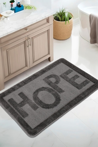 Doğal Kaymaz Taban Banyo Paspas Uzun Ömürlü Yumuşak Dokulu Su Emici Yıkanabilir Hope 60x100 Antrasit