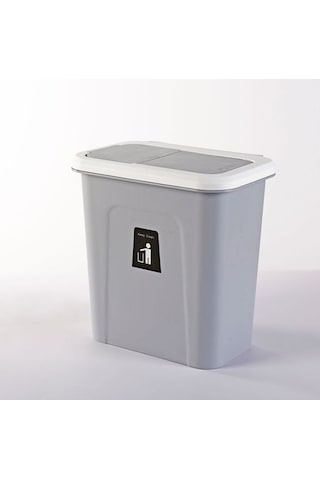 Sones Mutfak Kare Sınıflandırılmış Duvara Monteli Asılı Plastik Sıhhi Çöp Kutusu, Stil: İtmeli Tip Kapak Gri