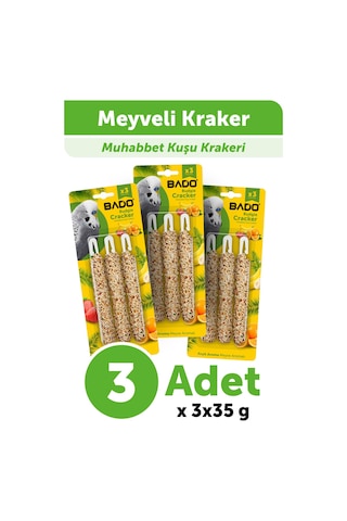 Bado Muhabbet Kuş Krakeri Meyveli 105gr 3lü