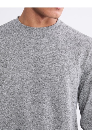 Lcwaıkıkı Classic Gri Bisiklet Yaka Erkek Sweatshirt