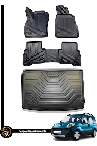 Peugeot Bipper 3d Havuzlu Paspas + Bagaj Havuzu İkili Set