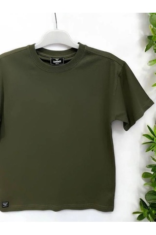 Carinos Erkek Çocuk Basic Pamuklu Tshirt-14555 Haki