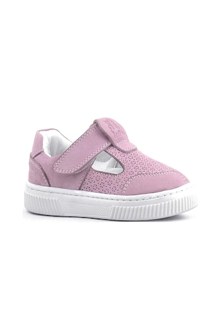 Rakerplus Bheem Hakiki Deri Pudra Cırtlı Bebek Sneaker Sandalet Pudra