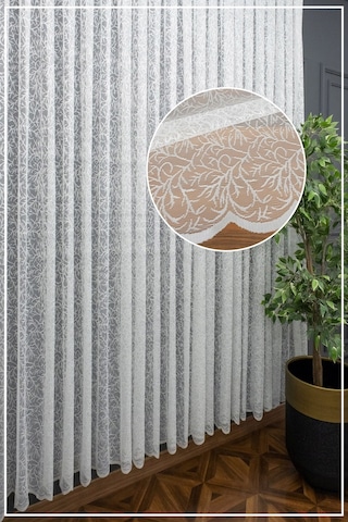 Evdepo Home Sarmaşık Kullanıma Hazır Tül Perde