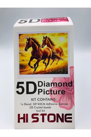 50x40 At Model - Boncuklu Taş Mozaik Elmas Goblen Panoelmas Boyama Boncuk Puzzle Dıamond Paıntıng