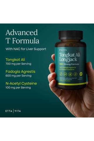 Etta Vita Tongkat Ali Longjack 200:1 Str.ong Formula With Fadogia Agrestis 60 Veggie Kapsül Orijinal Usa Menşeii Dmmedicineden