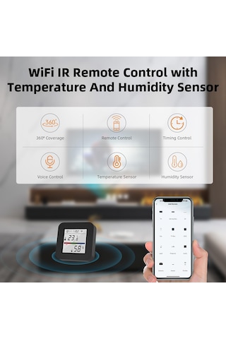 Tuya Smart Wifi Infrared Sıcaklık Ve Nem Kontrol Sensörü Amazon Alexa Google Home Uyumlu