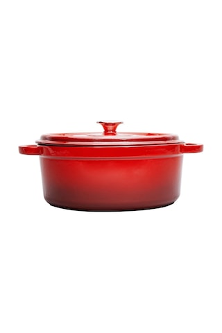 Sürel Aroma Kapak Degrade Kırmızı Yuvarlak Döküm Tencere 32 Cm