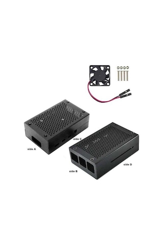 Robotistan-Raspberry Pi 4 Alüminyum Muhafaza Kutusu (Fanlı)