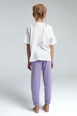 Toontoy Kız Çocuk Önü Baskılı Pijama Takım 14098 Lila