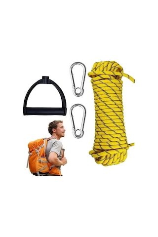 Besthome1 Karabinalarla Tırmanma Ve Yürüyüş İçin Paslanmaz Çelik Vinç Halatı Mavi Mavi