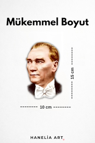 Priz Üstü Mustafa Kemal Atatürk Sticker Parlak Duvar Sticker Çocuk Odası Dekoru Çok Renkli