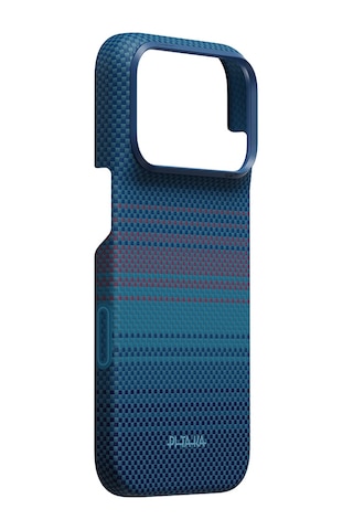 Apple iPhone Uyumlu 18 Pro Kılıf M-safeli Aramid Karbon Fiber Pitaka Moonrise 2.0 Nights Serisi Kapak Lacivert