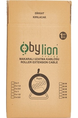 Bylion Makaralı Seyyar Uzatma Kablosu 3 x 1.5 mm² 20 m Turuncu