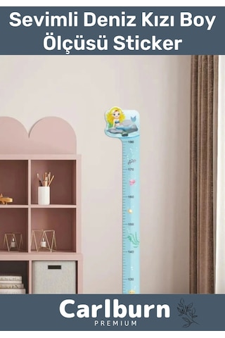 Özel Üretim İz Bırakmayan Çift Taraflı Bantlı Silinebilir Ev Sevimli Deniz Kızı Boy Ölçüsü Sticker
