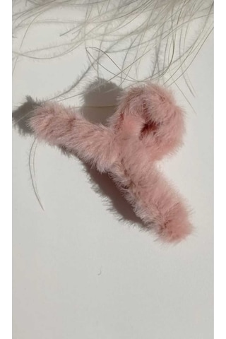 Peluş Yumuşak Tüylü Mandal Toka Somon