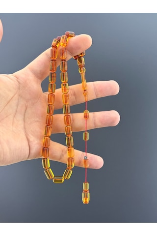 Ümit Demir Hoka Kapağı Eski Alman Sıkma Kehribar Kapsül Kesim 7,5x11,5mm