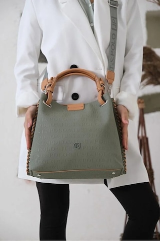 Just Polo Kadın Su Geçirmez Büyük Boy Lüks El Ve Omuz Çantası Shopper Ebat: 26 X 30 Cm Haki 93712631