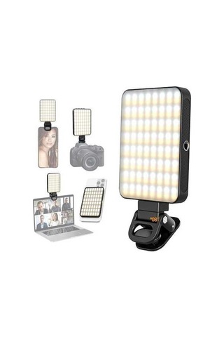 Ulzyvf Taşınabilir Manyetik Led Video Işığı - 3000k-6500k Renk, 10 Aydınlatma Seviyesi, Usb-c Şarj, Klips Ve Soğuk Adaptör Siyah Siyah