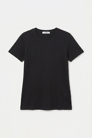 it's basic Kadın Siyah S6-1 Bisiklet Yaka Organik Koton T-shirt