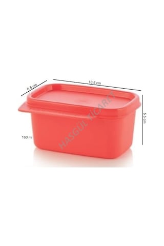 Tupperware Renkli Dörtgen Saklama Kabı 160 Ml Çok Amaçlı Saklama Turuncu