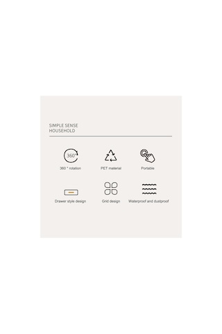 Novahub Adet Büyük Çekmeceli, Kapaklı, Krem Rengi, Döner Bölmeli Kozmetik Saklama Kutusu Bej Bej