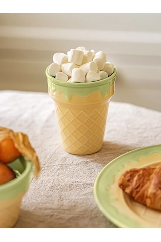 Roomi Çay Ve Kahve İçin 220 Ml Waffle Desenli Seramik Bardak 480764300 Bej