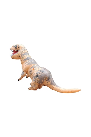 Şişme Dinozor Yetişkin Kostümü Cadılar Bayramı Şişirilmiş Ejderha Kostümleri Parti Karnaval Kostümü Kadınlar Erkekler İçin Kahverengi