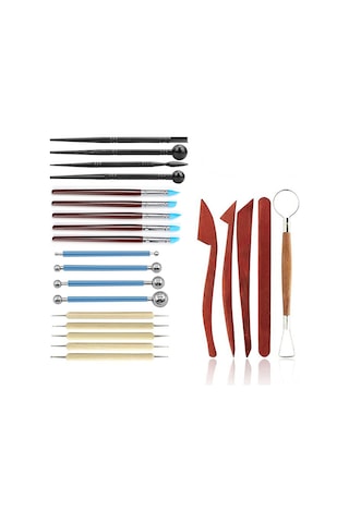 Padalink 23 Parça Fırçalar, Kesiciler, Yıkama Ve Modelleme Aletleri Seti - Toplum Çamuru Ve Seramik İşçilik Gereçleri