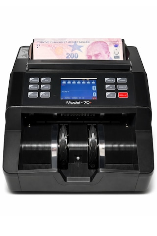 Sesli Karışık Para Sayma Makinesi Mıx 70+ Siyah Tl - Euro Karışık Sayım, Dolar Adet Sayım