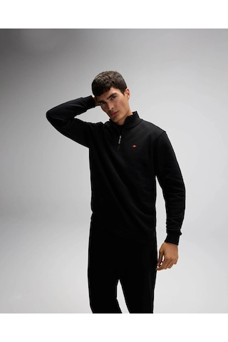 Ellesse Yarım Fermuarlı Siyah Erkek Sweatshirt Em580 Siyah