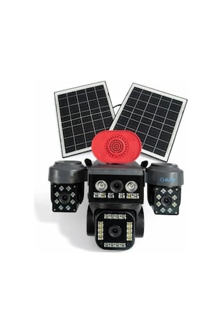 O-kam Ok-337 Premium 12mp 4 Kameralı 4g Çift Solar Panel Aov Güvenlik Kamerası