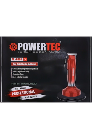 Powertec TR-8800 Saç Sakal Tıraş Makinesi Kırmızı