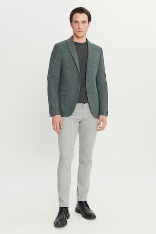Altınyıldız Collectıon Erkek Yesıl Slim Fit Dar Kesim Mono Yaka Desenli Yünlü Ceket