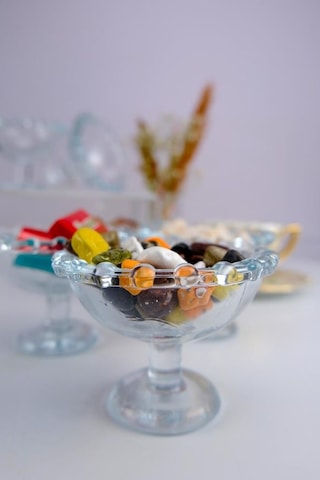 Digithome Petra 6'lı Cam Boncuk Kase Lokumluk Şekerlik Ve Reçellik Sunum Seti C1-1-276