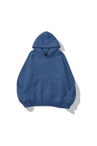 Prtnc Protonic Unisex İndigo Mavi Basic Sweatshirt Hoodie İndigo Mavi