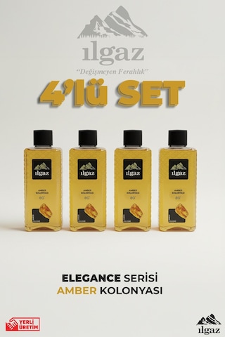 Ilgaz Amber Kolonyası 4'lü Set 80 Derece 400 Ml Elegance Series