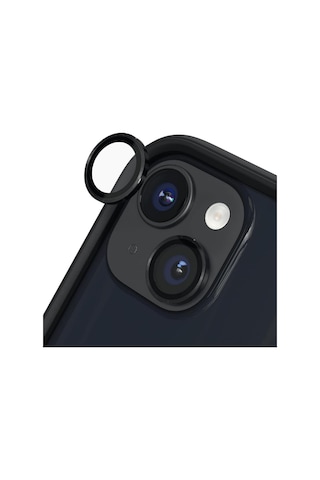 Apple Uyumlu iPhone 15 / 15 Plus Mercek Lens Kamera Koruyucu Siyah