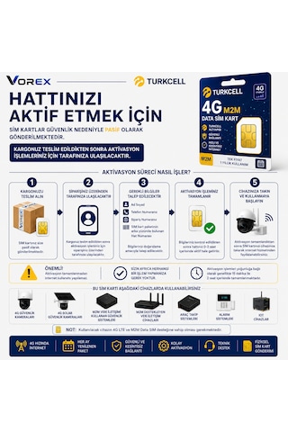 Turkcell Lte M2M Data Sim Kart 50 GB 1 Yıllık 4g Veri Hattı Kamera Iot Alarm Araç Takip
