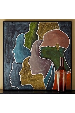 Mudo Home Persona Çerçeveli Yağlıboya Tablo 103x103 Cm