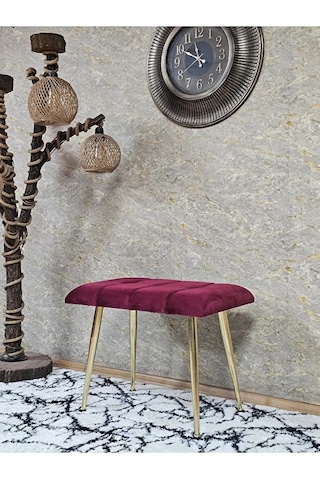 Gold Sivriltme Ayaklı 60 Cm Puf Bench - Puf - Bench - Oturak - Mu Çok Renki