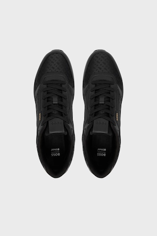 Boss Logolu Deri Sneaker Ayakkabı Erkek Ayakkabı 50568574 007 Siyah